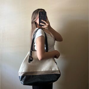 George Cream Black Tote Bag